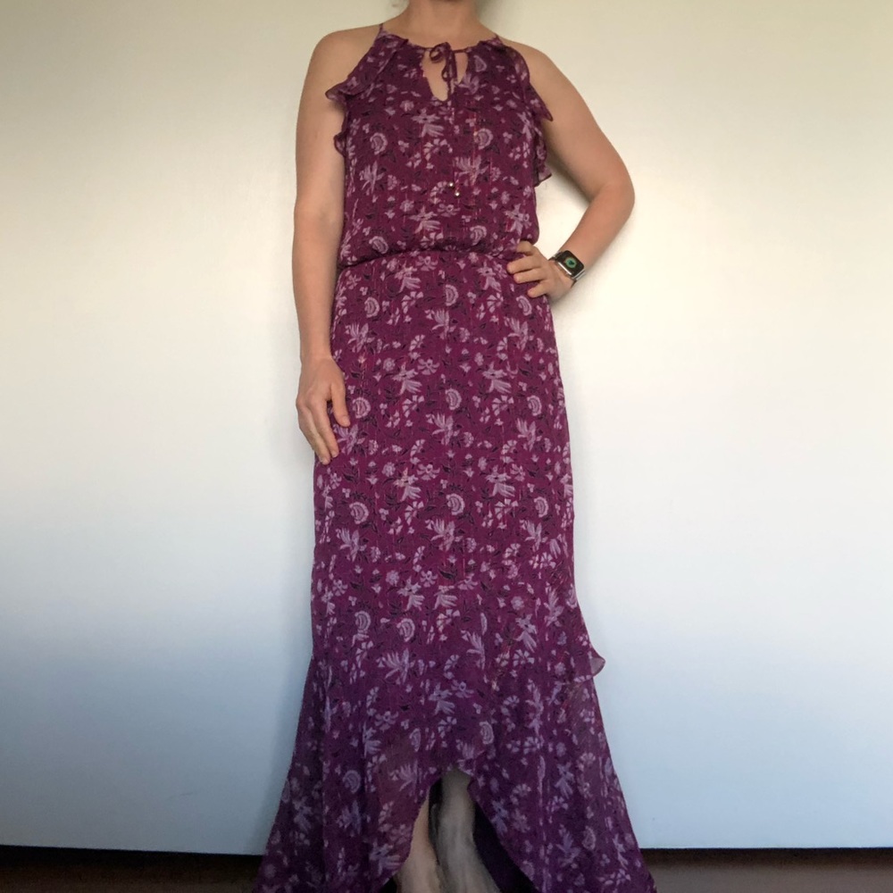 Purple floral maxi dress